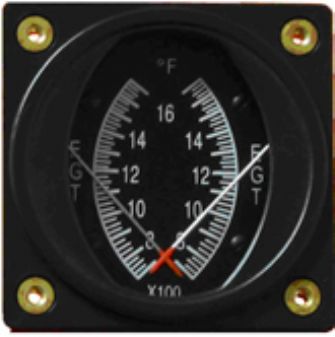 SWIFT GAUGE 2-1/4 DUAL EGT/EGT GAUGE 700-17000F