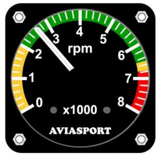 AVIASPORT ROTAX 503-582 DUCATI IGNITION TACHOMETER - 2 1/4 IN.