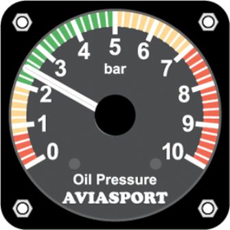 AVIASPORT ROTAX 912 OIL PRESSURE GAUGE - BAR, 2-1/4 IN