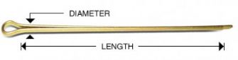 ASSORTMENT OF 100 CADMIUM PLATED MS24665 COTTER PINS